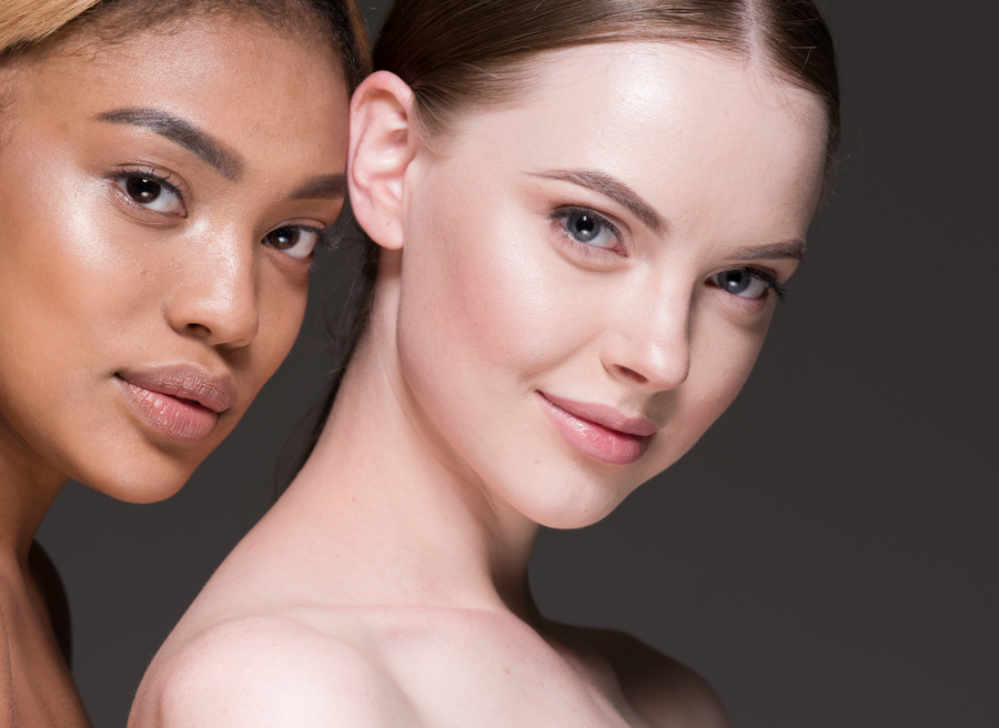 Women black and white skin ethnic beauty cosmetic skin care